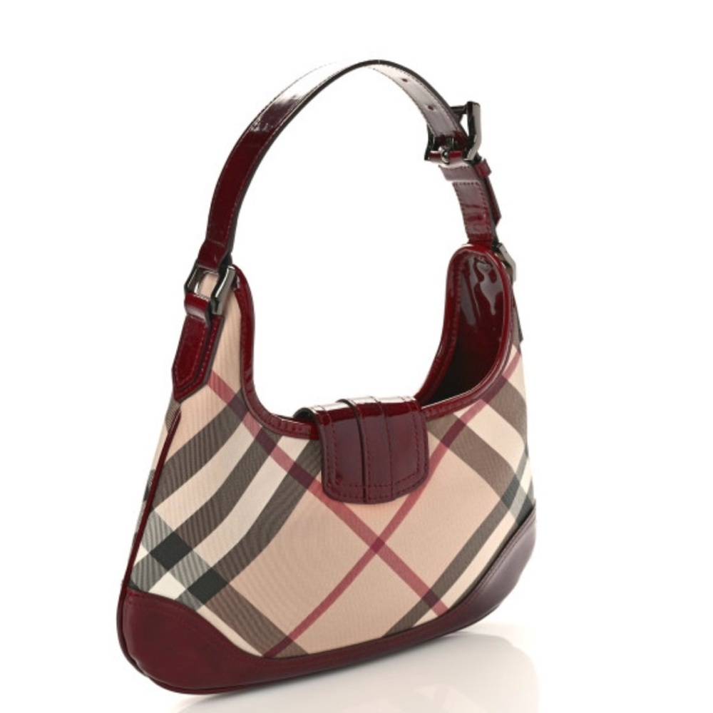 Burberry Burgundy and Beige Shoulder Bag - Picture 3 of 7